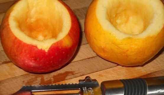 яблоки запеченные с вареньем и грецкими орехами