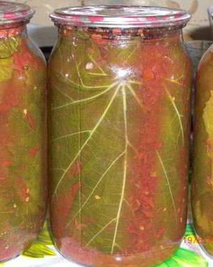 Заготовка виноградных листьев