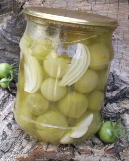 Рецепт закатки зеленых помидоров на зиму