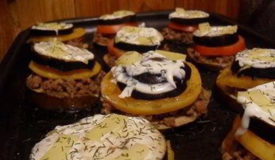 башенки из баклажанов