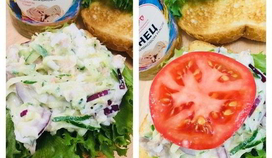 бутерброд с консервированным тунцом