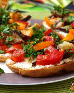 Бутерброды с баклажанами и помидорами