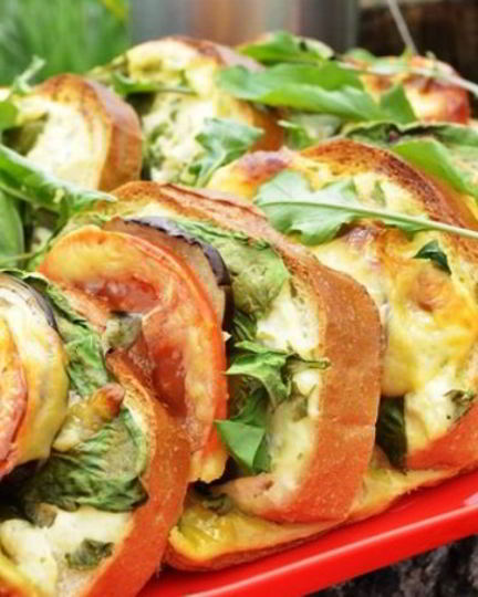 Рецепт бутербродов с баклажанами и помидором