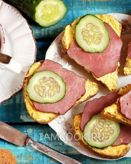 Рецепт бутербродов с ветчиной