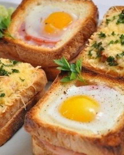 Рецепт необычных бутербродов в духовке к завтраку