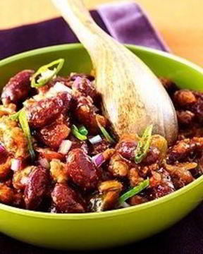 Фасоль с баклажанами