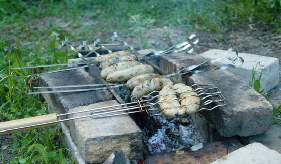 маринованные купаты куриные на костре