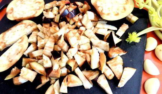 фриттата из баклажанов с грибами