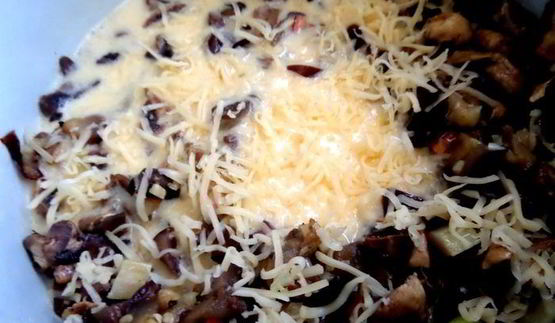 фриттата из баклажанов с грибами