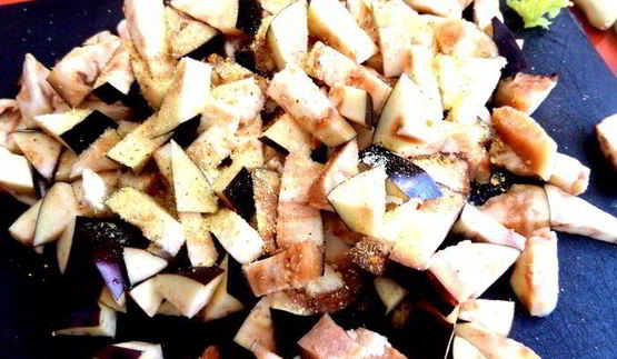 фриттата из баклажанов с грибами