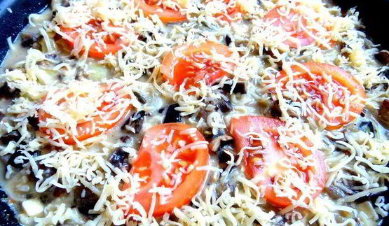 фриттата из баклажанов с грибами