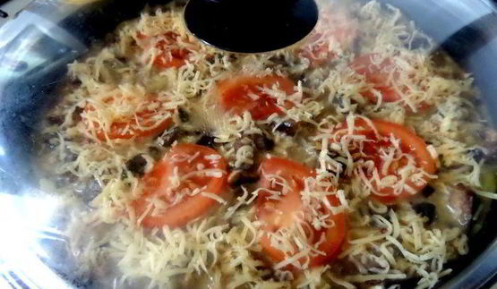 фриттата из баклажанов с грибами