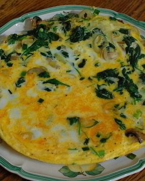 Фриттата с грибами и шпинатом