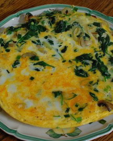 Рецепт фриттаты с грибами и шпинатом