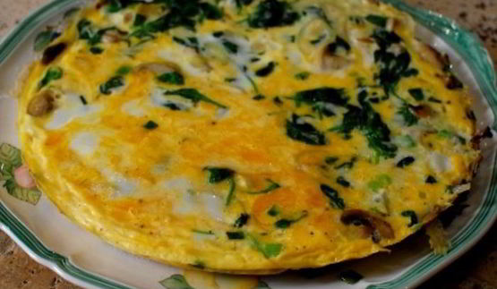 фриттата с грибами и шпинатом