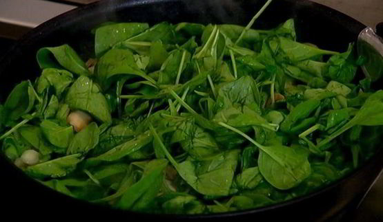 фриттата с грибами и шпинатом