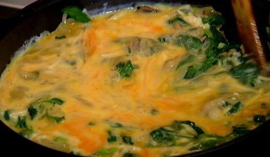 фриттата с грибами и шпинатом