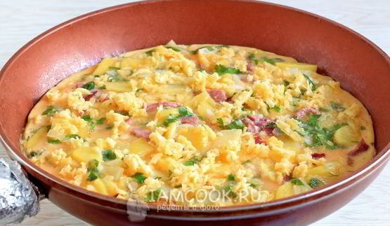 фриттата с картофелем и ветчиной