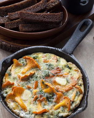 Фриттата с лисичками