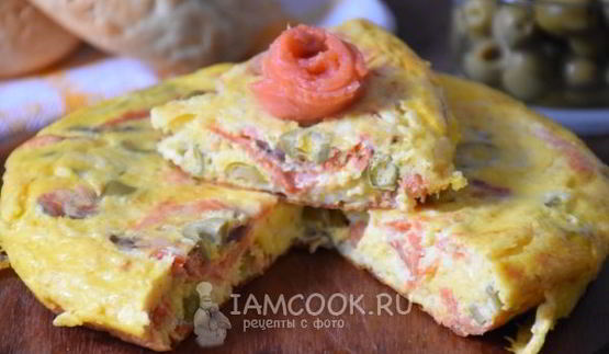 фриттата с лососем и сыром