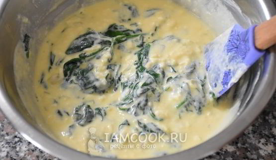 фриттата со шпинатом и сыром