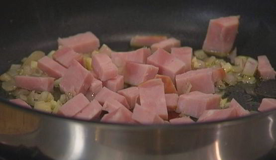 фриттата со шпинатом и ветчиной