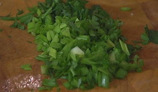 фриттата со шпинатом и ветчиной