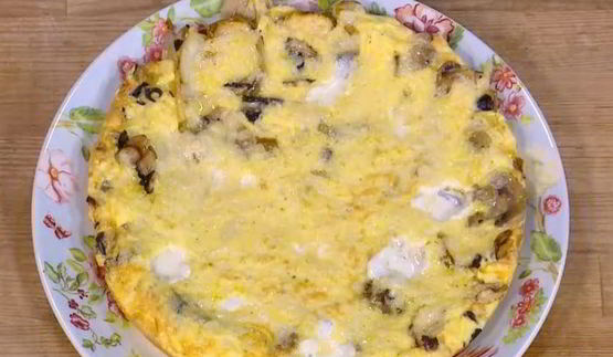 грибная фриттата со сливочным сыром