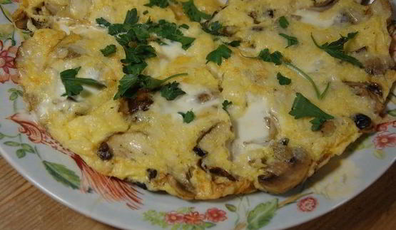 грибная фриттата со сливочным сыром