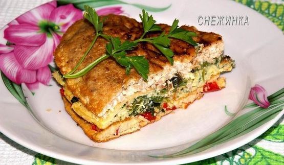 многоцветный омлет по мотивам испании