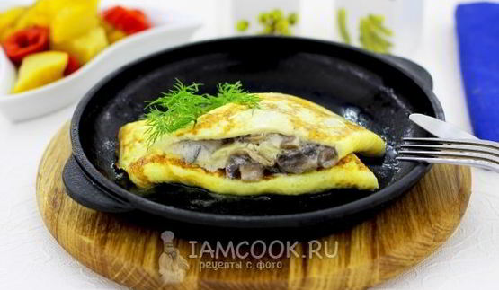 омлет, фаршированный грибами по госту