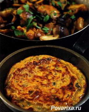 Омлет с грибами и сыром