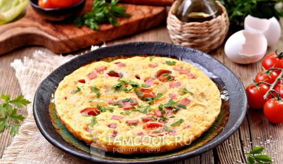 омлет с колбасой в мультиварке