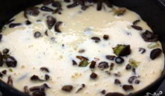 омлет с опятами