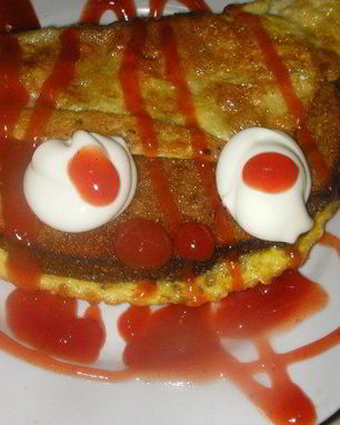 Омлет с помидорами на гренках