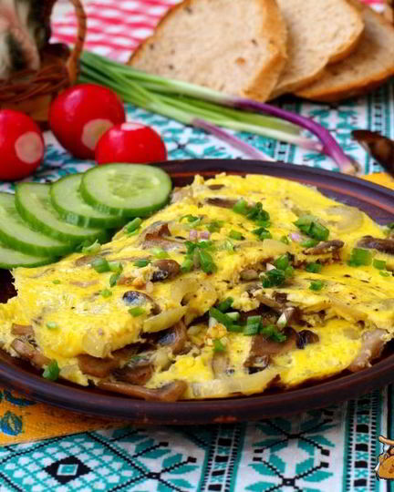 Рецепт омлета с шампиньонами