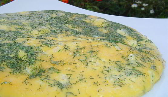 омлет с укропом и творогом