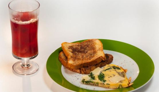 омлет с вешенками и камамбером