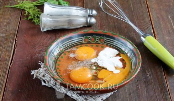 омлет с ветчиной