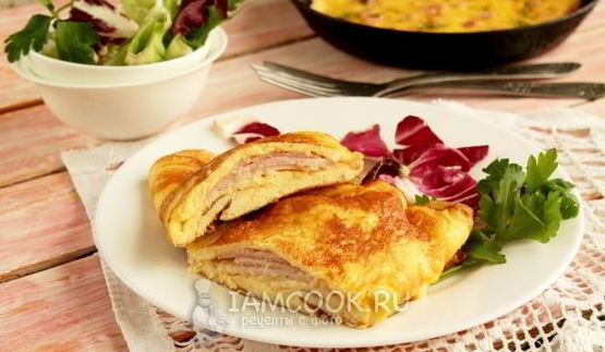 омлет с ветчиной