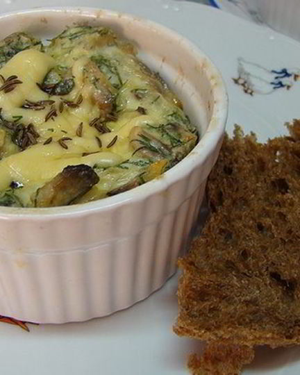 Рецепт омлета с зеленью и грибами