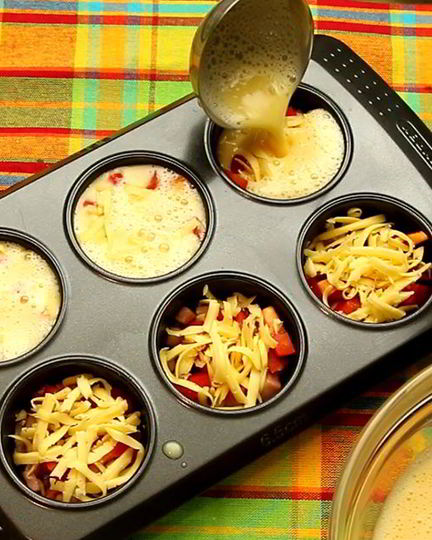 Рецепт омлета в форме для кексов