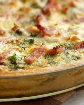 Овощная фриттата с грибами и ветчиной