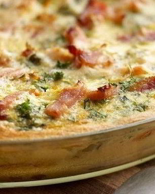 Овощная фриттата с грибами и ветчиной