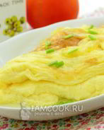 Пышный омлет на сковороде