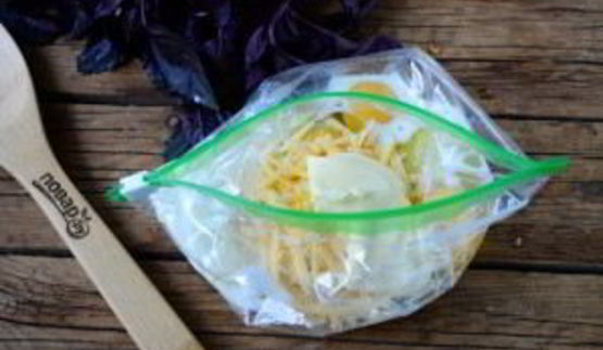 воздушный омлет в пакете