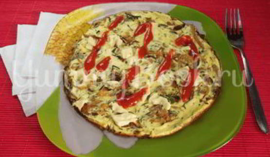 жаренный омлет с капустой