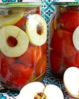 Помидоры с яблоками на зиму