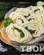 Куриный рулет с омлетом