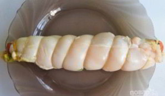 куриный рулет с сыром и зеленью